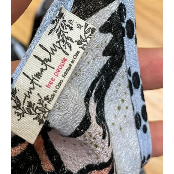 Free People Someone Like You Women's Dress Slip Mini Peplum Hem XS Black Floral - Picture 5 of 7